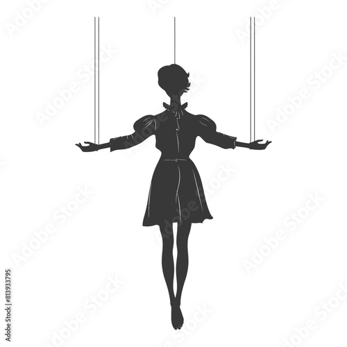 Silhouette Marionette puppet full body black color only