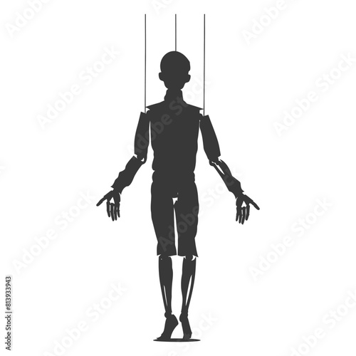 Silhouette Marionette puppet full body black color only