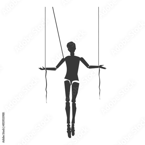 Silhouette Marionette puppet full body black color only