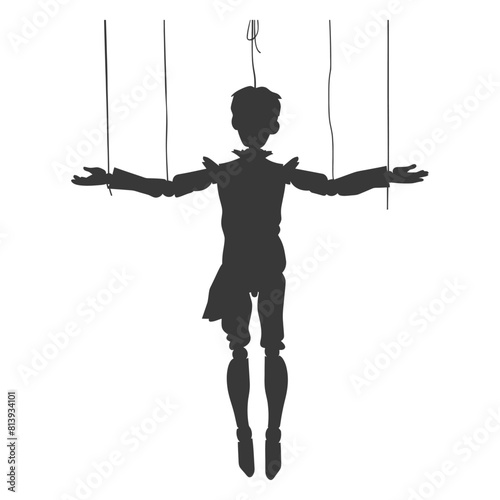 Silhouette Marionette puppet full body black color only