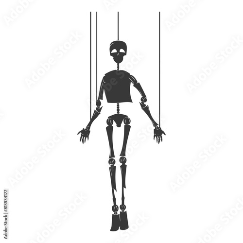 Silhouette Marionette puppet full body black color only