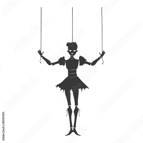 Silhouette Marionette puppet full body black color only