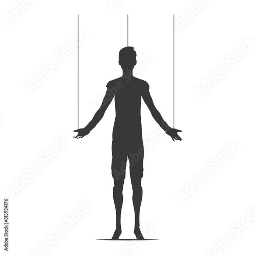 Silhouette Marionette puppet full body black color only
