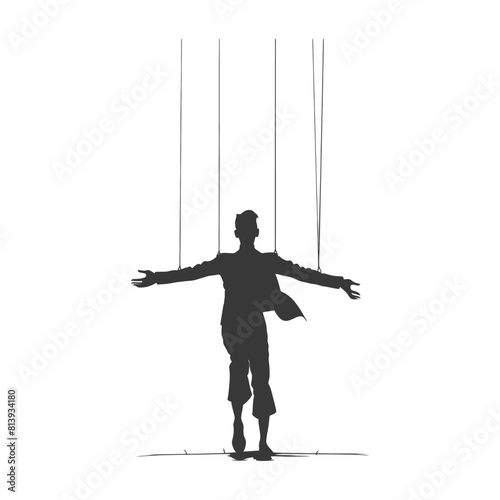 Silhouette Marionette puppet full body black color only