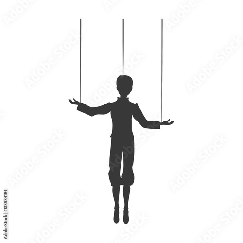 Silhouette Marionette puppet full body black color only