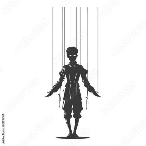 Silhouette Marionette puppet full body black color only
