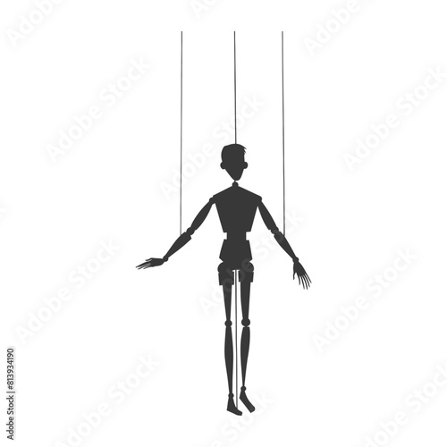 Silhouette Marionette puppet full body black color only