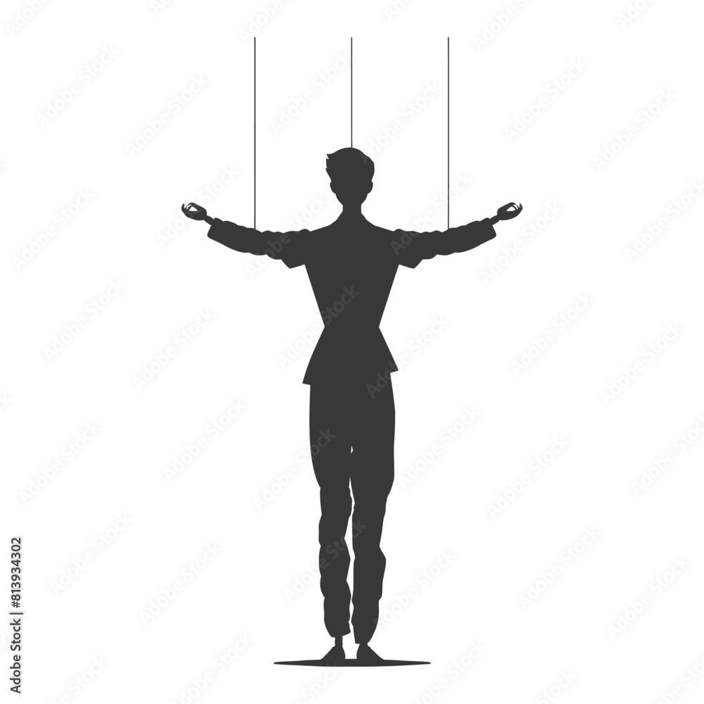 Silhouette Marionette puppet full body black color only