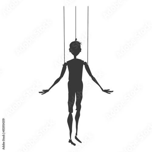Silhouette Marionette puppet full body black color only