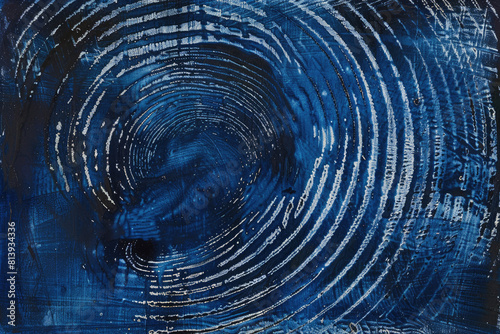a studio shot of a closeup of A Blue Fingerprint