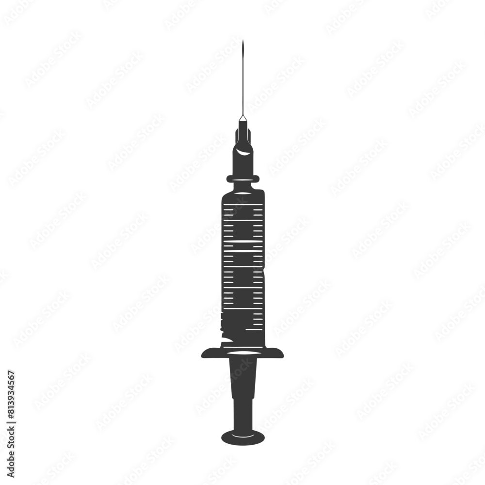 Silhouette medical syringe black color only Silhouette medical syringe black color only