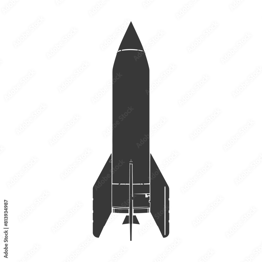 Silhouette missile black color only Silhouette missile black color only
