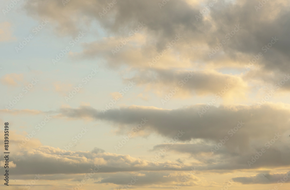 Irish sunset making the clouds glow