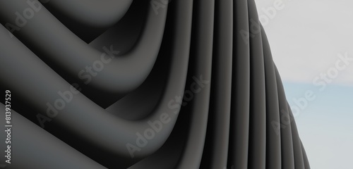 Abstract background flowing curves black