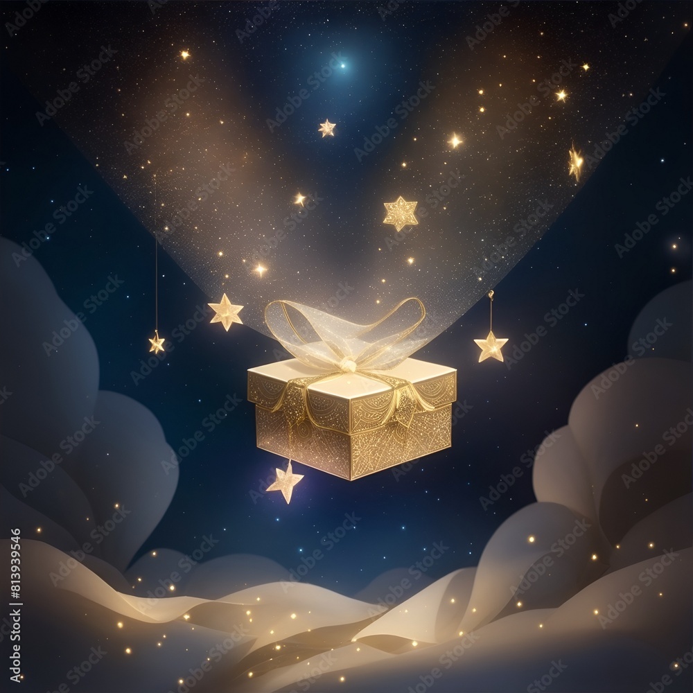 Dreamy Delight Generative AI's Floating Gift Box Creation