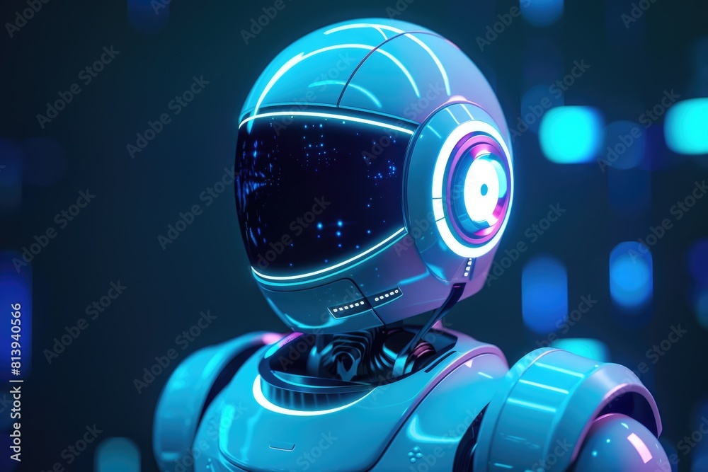 Futuristic man in blue suit Futuristic man in blue suit