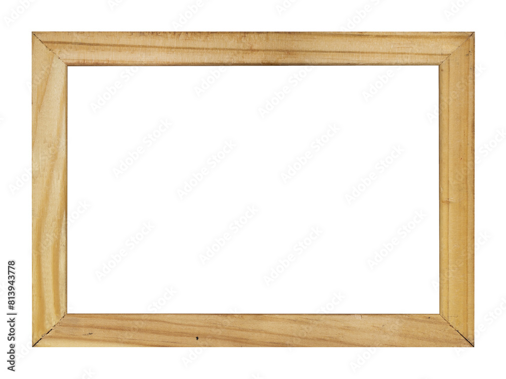 Horizontal wooden photo frame isolated on transparent background, PNG clip-art. Horizontal wooden photo frame isolated on transparent background, PNG clip-art.
