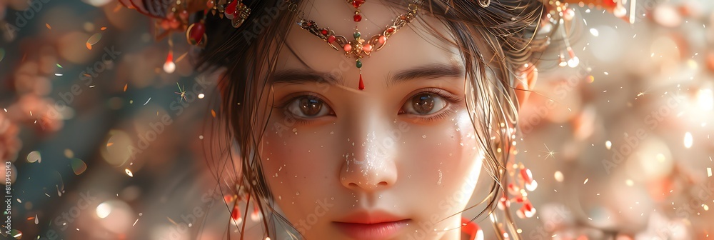 Generate an image celebrating Han Chinese culture showcasing traditional attire customs and cultural practices such as Chinese New Year celebrations. Generate an image celebrating Han Chinese culture showcasing traditional attire customs and cultural practices such as Chinese New Year celebrations.