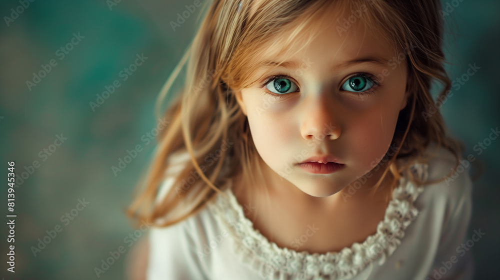 Little girl with blue eyes looking at the camera Little girl with blue eyes looking at the camera