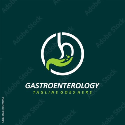 Gastroenterology logo with hand concept