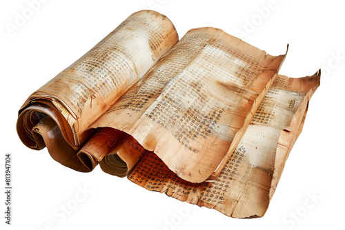 Dunhuang Manuscripts isolated on transparent background photo