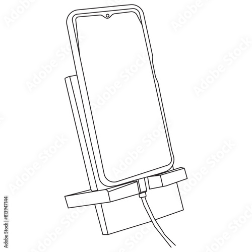Phone Holder Template with die cut layers. Vector with die cut, laser cut layers. Mobile Phone charger. Creative packaging design.