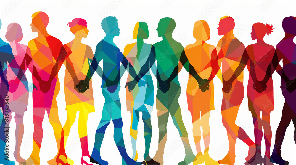 peolple of all colors holding hands