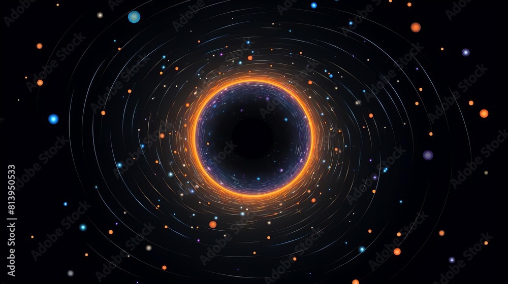 The image is a black hole. It is surrounded by an accretion disk, which is a ring of gas and dust that is orbiting the black hole. The accretion disk is very hot, and emits light. The image is a black hole. It is surrounded by an accretion disk, which is a ring of gas and dust that is orbiting the black hole. The accretion disk is very hot, and emits light.