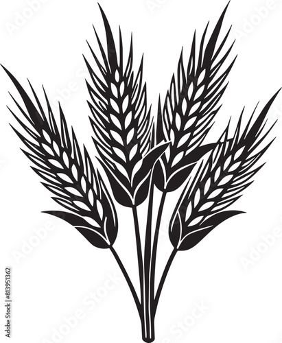 Ears of wheat. Silhouette of wheat. illustration