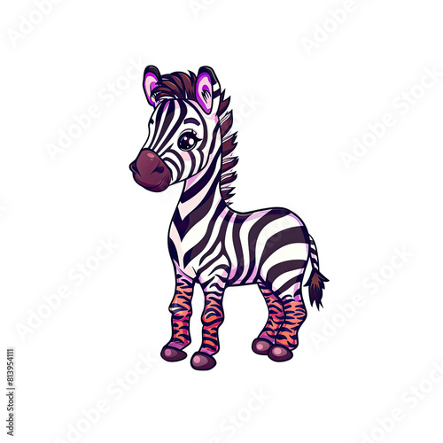 A Cute Baby Zebra Cartoon  Cartoon Illustration