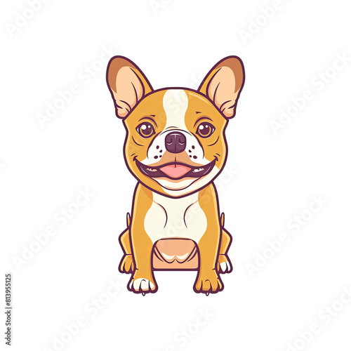 A Cute Boston Terrier Cartoon  Cartoon Illustration
