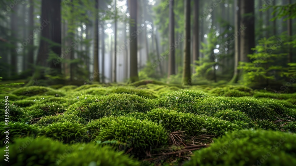 Charming moss forest landscape nature exploration