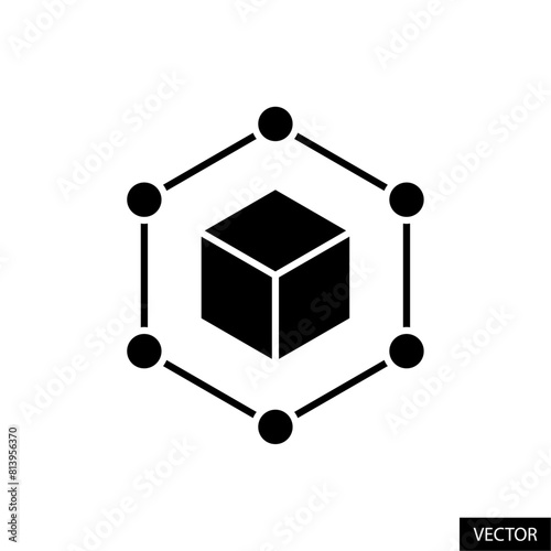 Supply chain vector icon in glyph style design for website, app, UI, isolated on white background. Vector illustration.