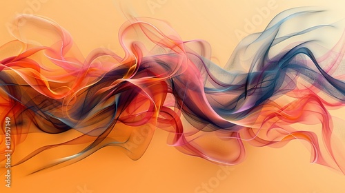  A vibrant wave of smoke on a sunny yellow background with a subtle orange tint