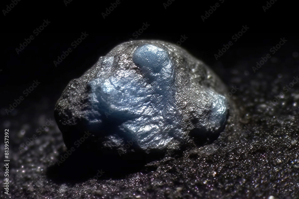 Spertiniite is rare precious natural stone on black background. AI generated. Header banner mockup with space. Spertiniite is rare precious natural stone on black background. AI generated. Header banner mockup with space.