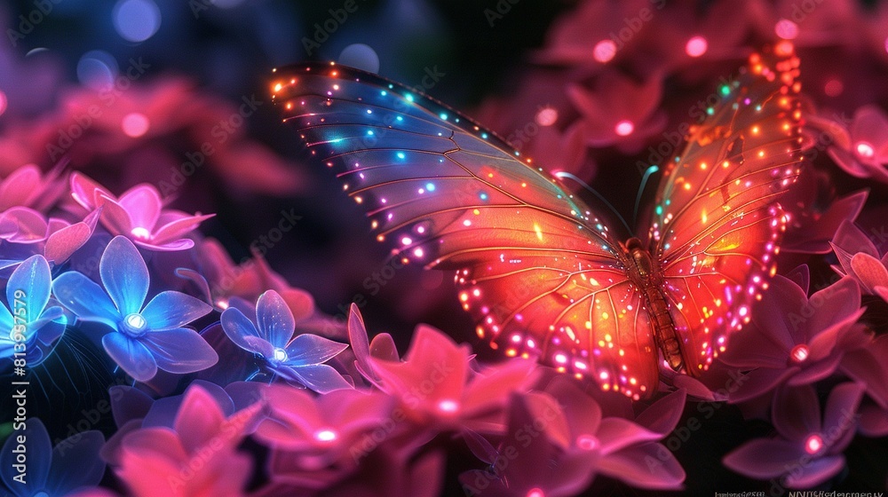 A close-up of a butterfly on a flower with a blurry light background, shaped like flowers A close-up of a butterfly on a flower with a blurry light background, shaped like flowers