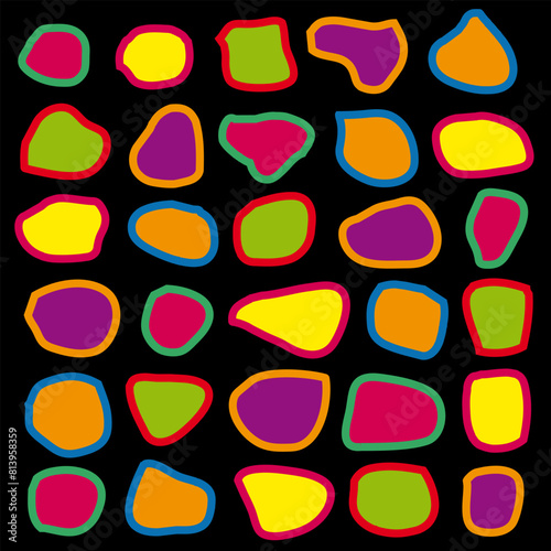 vector image of abstract multi-colored bright stones. For printing covers, business cards, posters.