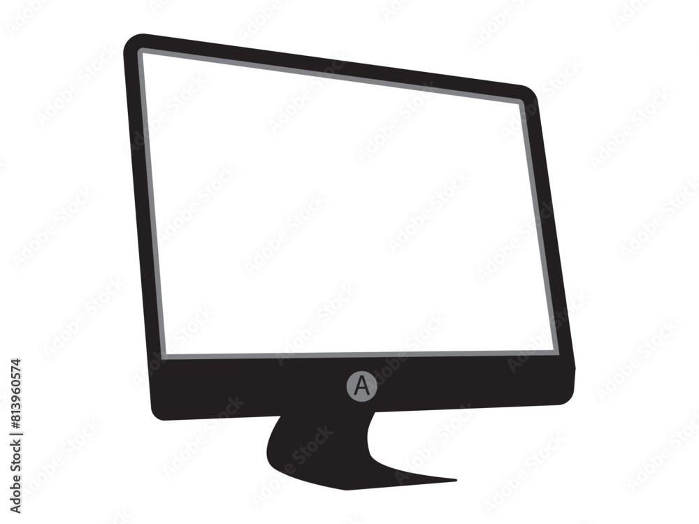 desktop pc vector mockup. monitor display icon with blank screen isolated on background. Vector illustration desktop pc vector mockup. monitor display icon with blank screen isolated on background. Vector illustration