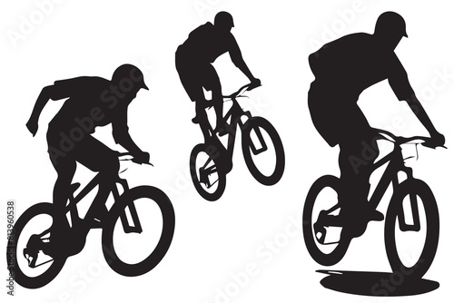 Downhill Mountain Biker Jumping Bicycle