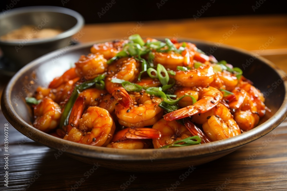 Fresh Vegetable shrimp. Spring prawn asia. Generate Ai Fresh Vegetable shrimp. Spring prawn asia. Generate Ai
