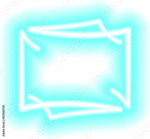 Abstract neon frame with transparent background.