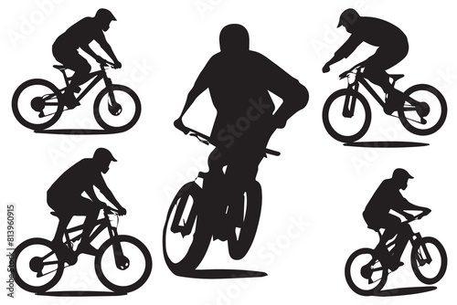 Downhill Mountain Biker Jumping Bicycle
