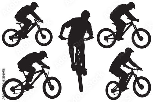 Downhill Mountain Biker Jumping Bicycle