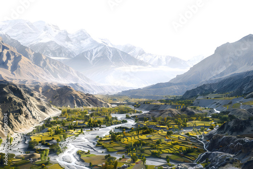 Hunza Valley isolated on transparent background photo