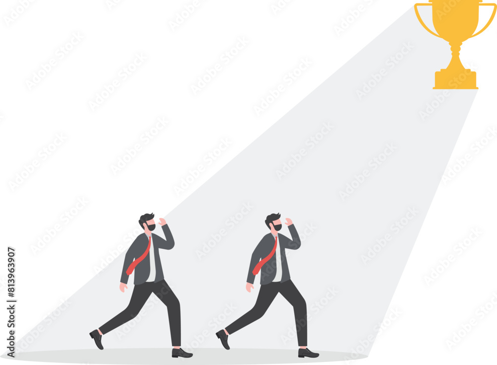 light of victory. Business team looking at trophy icon
light of victory. Business team looking at trophy icon
