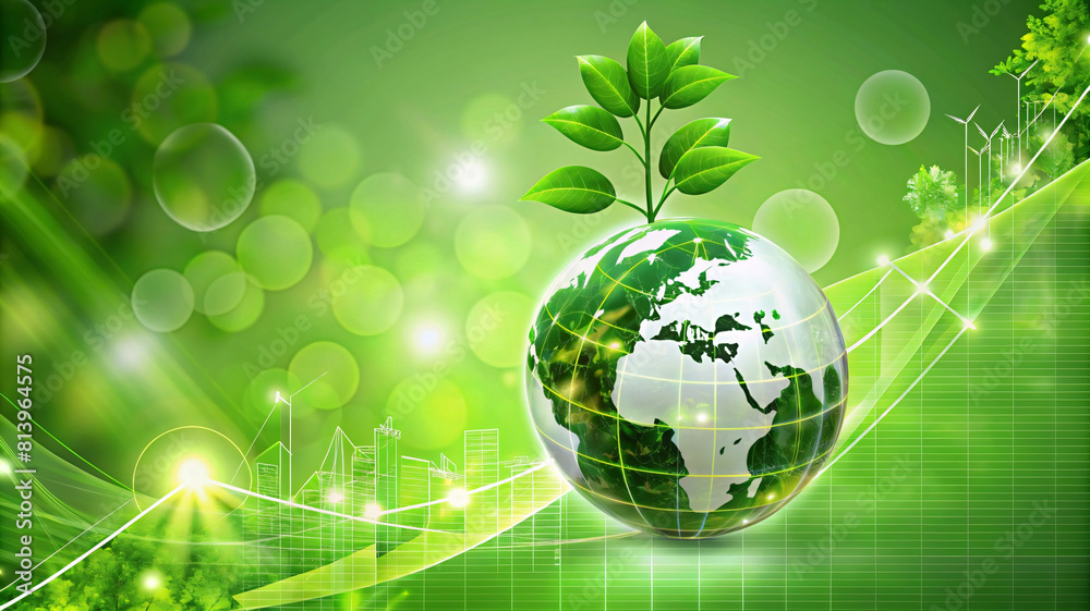 The concept of ecology,environmental protection, business or green investment. The concept of ecology,environmental protection, business or green investment.