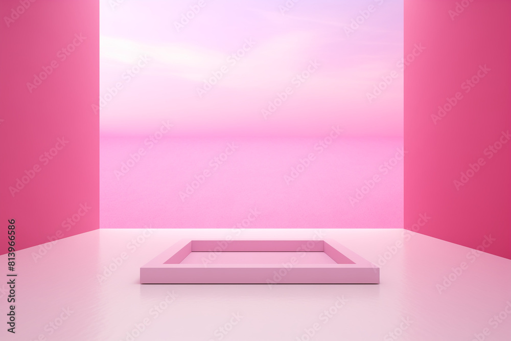 Empty pink gradient room space, interior for design and decoration - abstract background. square box with blank inner space. Empty room interior perspective view. Photobox inside Empty pink gradient room space, interior for design and decoration - abstract background. square box with blank inner space. Empty room interior perspective view. Photobox inside