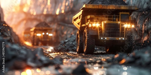 Large mining truck working in an underground mine.