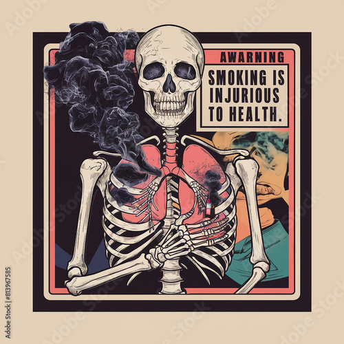 2d illustration smoking is injurious health
