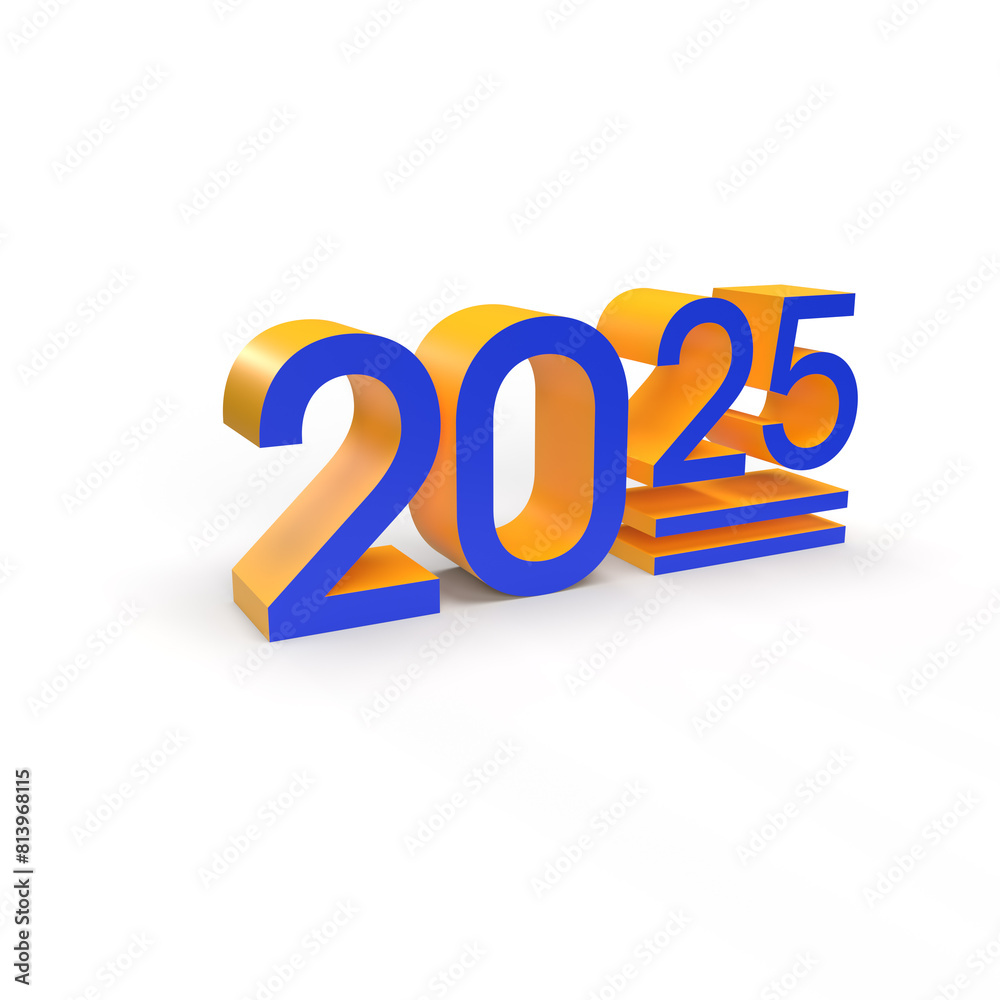 3d 2025 on white background. 3d rendering 2025 year concept 3d 2025 on white background. 3d rendering 2025 year concept